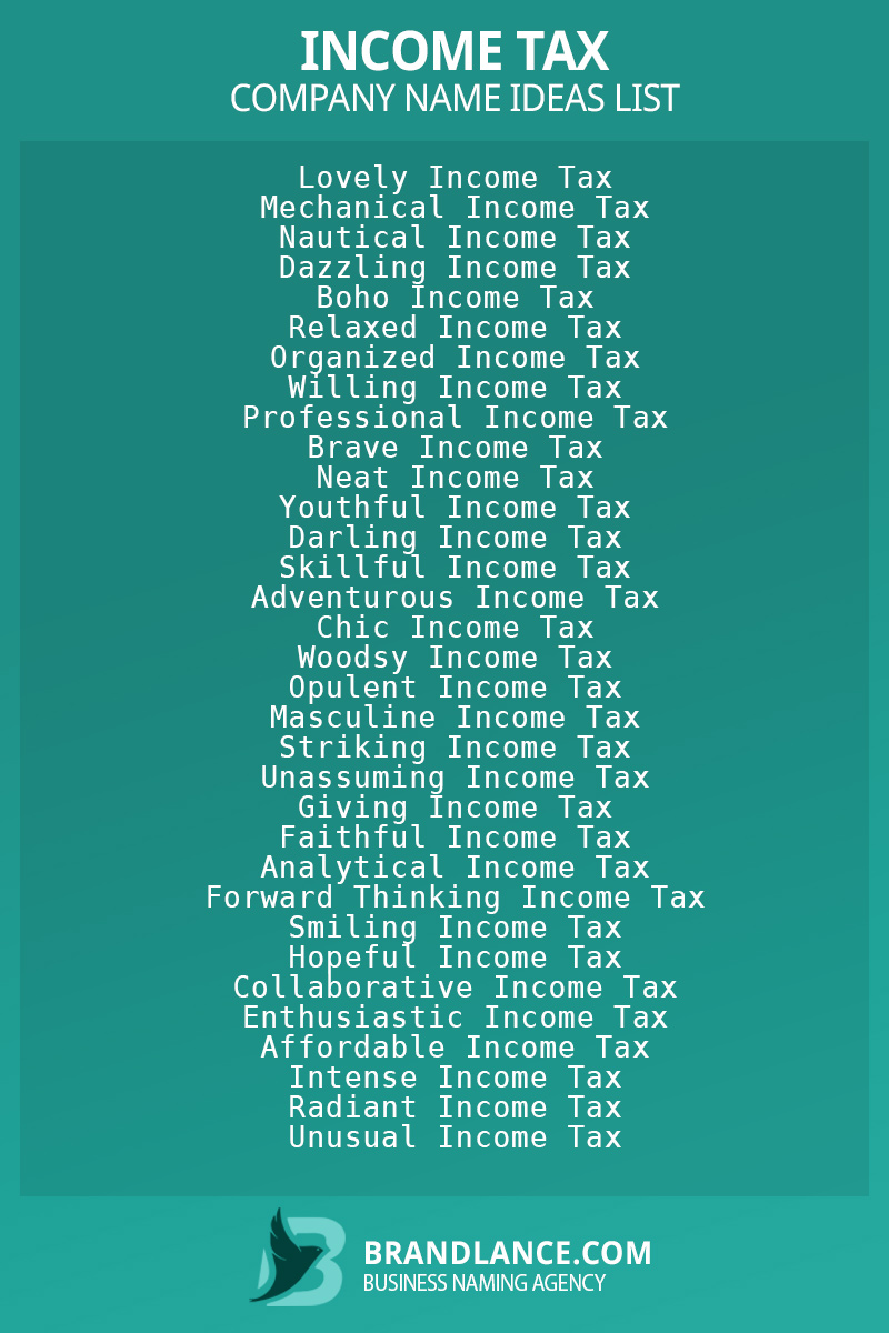 Income tax business naming suggestions from Brandlance naming experts