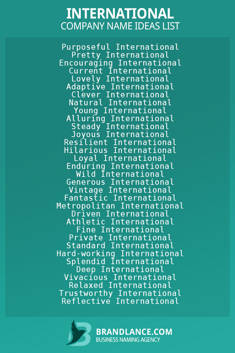 839+ International Business Name Ideas List Generator