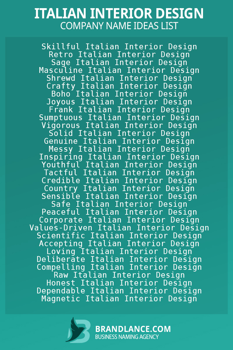 Italian Interior Design Business Name Suggestions 