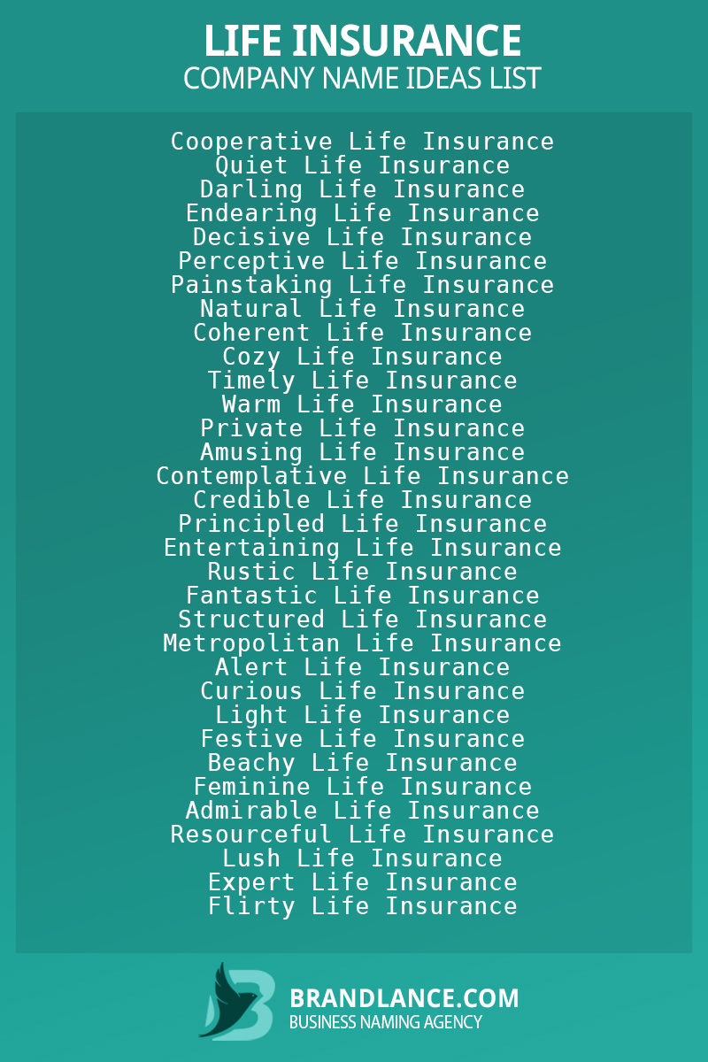 Life insurance business naming suggestions from Brandlance naming experts