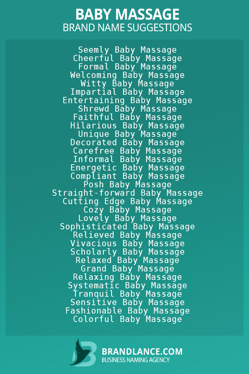 List of brand name ideas for newBaby massagecompanies