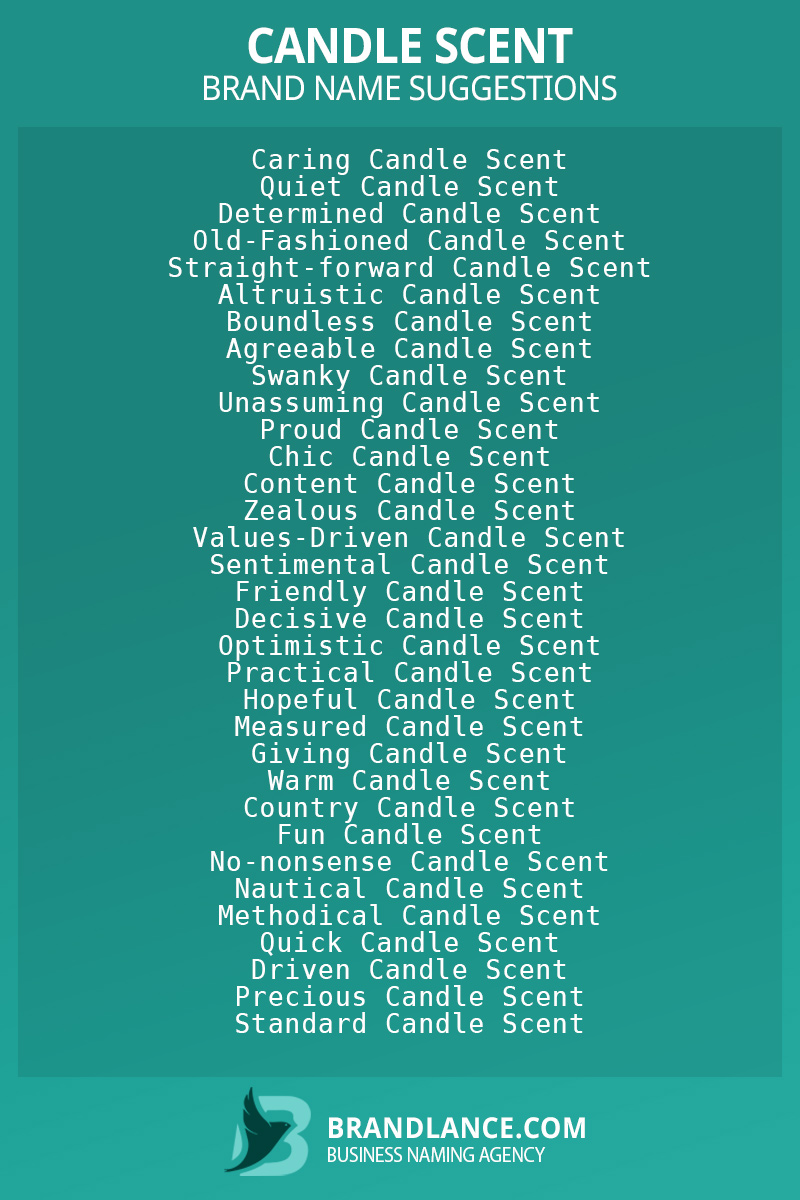 List of brand name ideas for newCandle scentcompanies