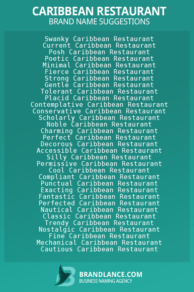 List of brand name ideas for newCaribbean restaurantcompanies