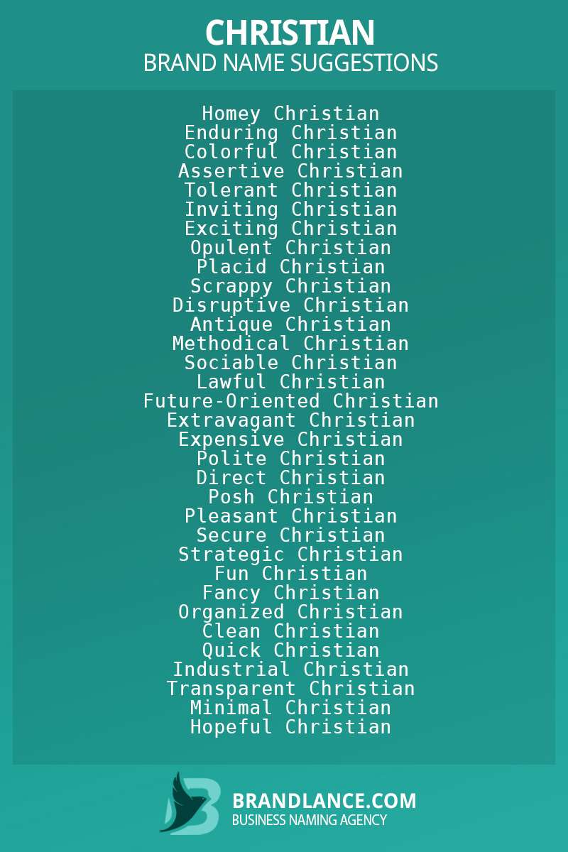 1706 Christian Company Name Ideas List Generator (2024)