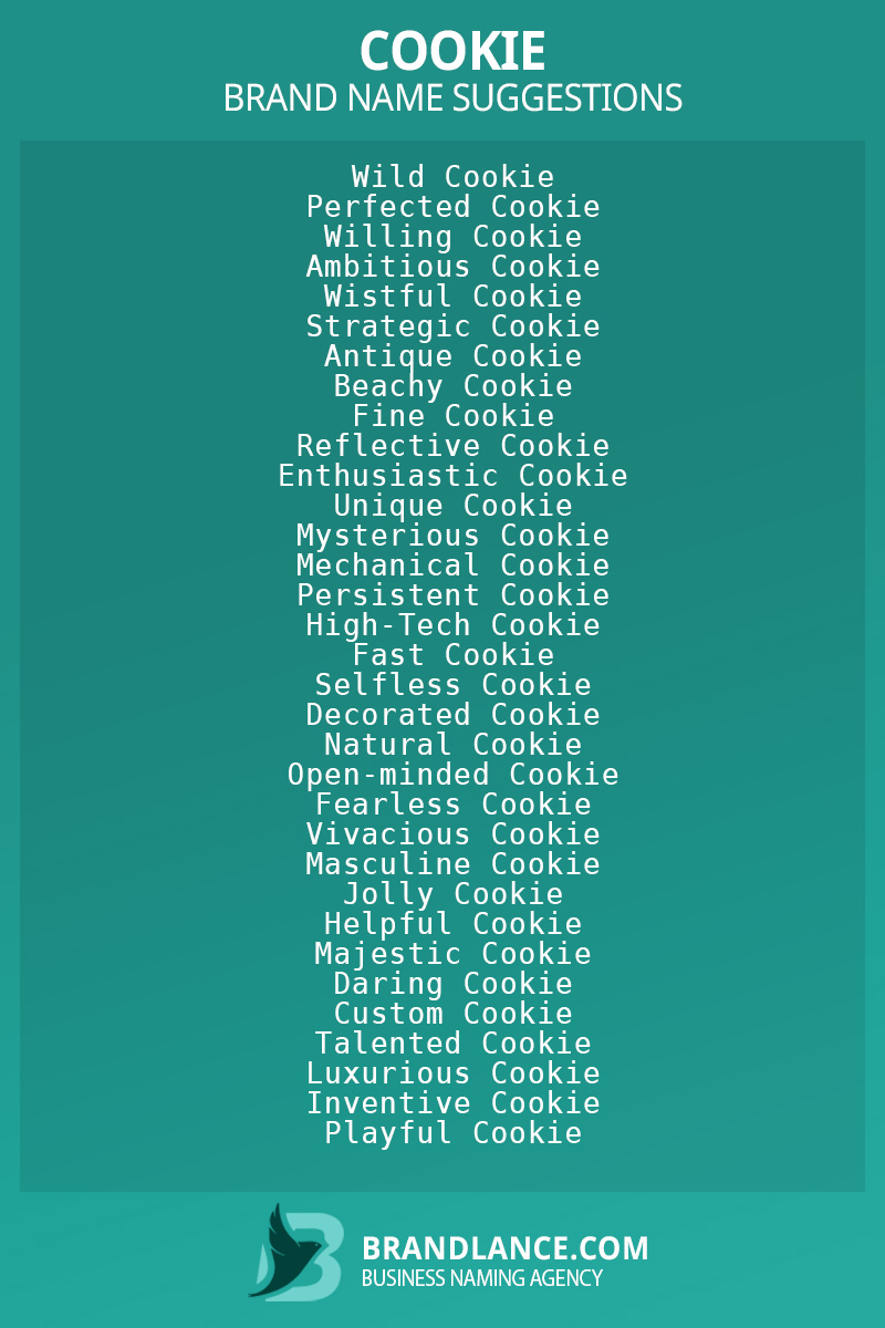 List of brand name ideas for newCookiecompanies