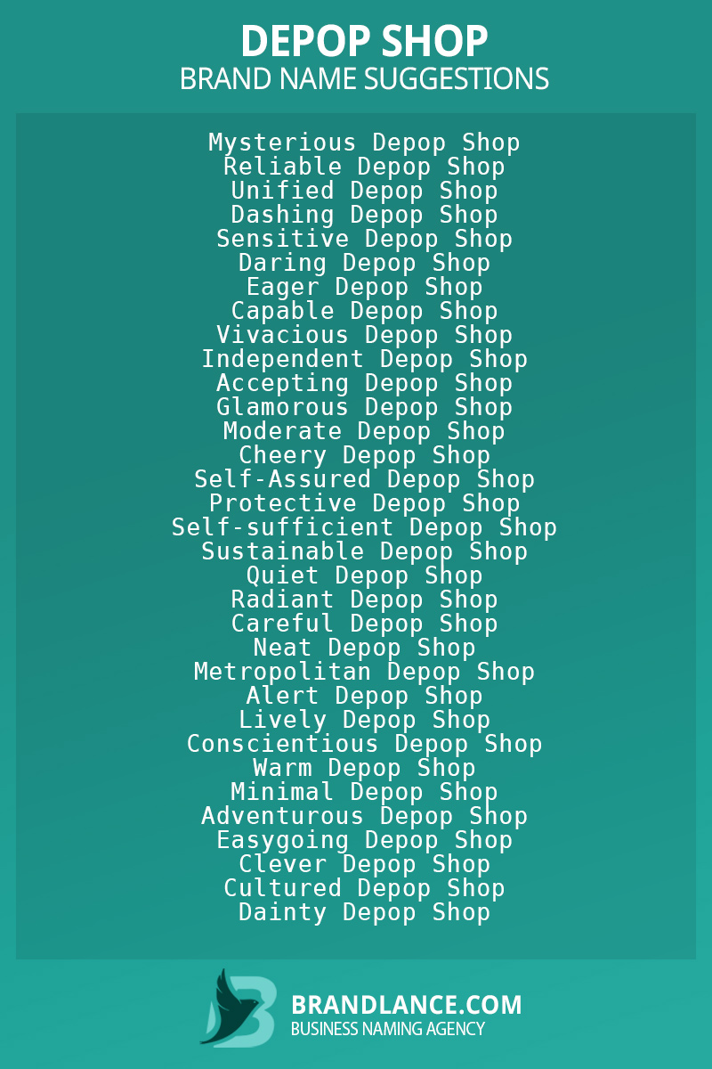 List of brand name ideas for newDepop shopcompanies