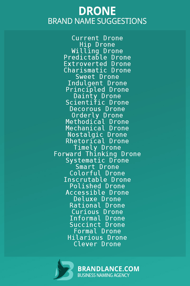 List of brand name ideas for newDronecompanies