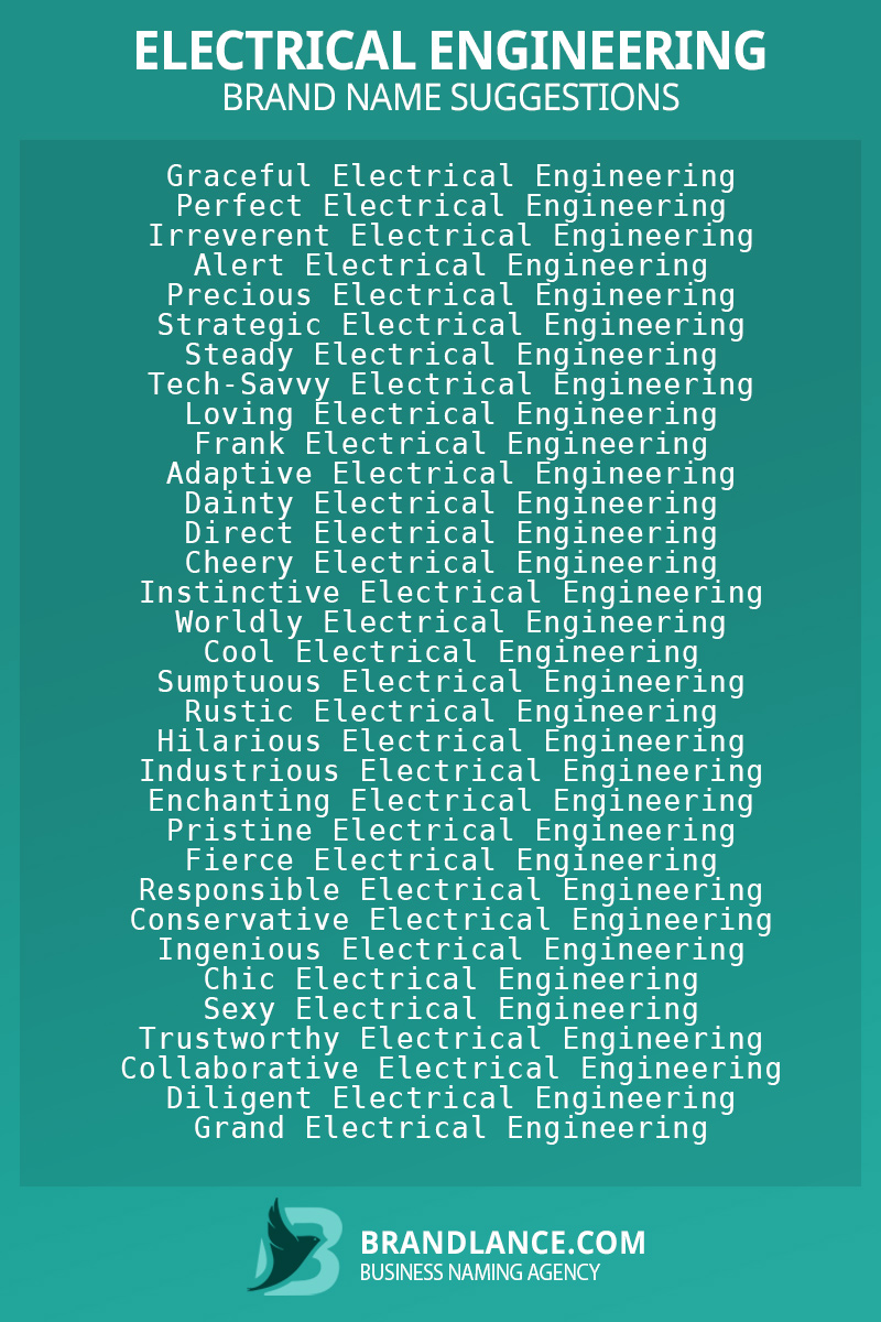 List of brand name ideas for newElectrical engineeringcompanies