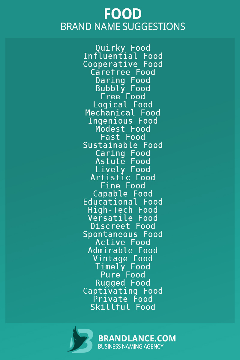 List Of Food Brand Names 