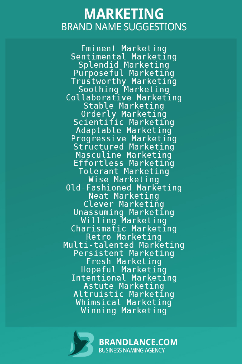 List Of Marketing Brand Names 