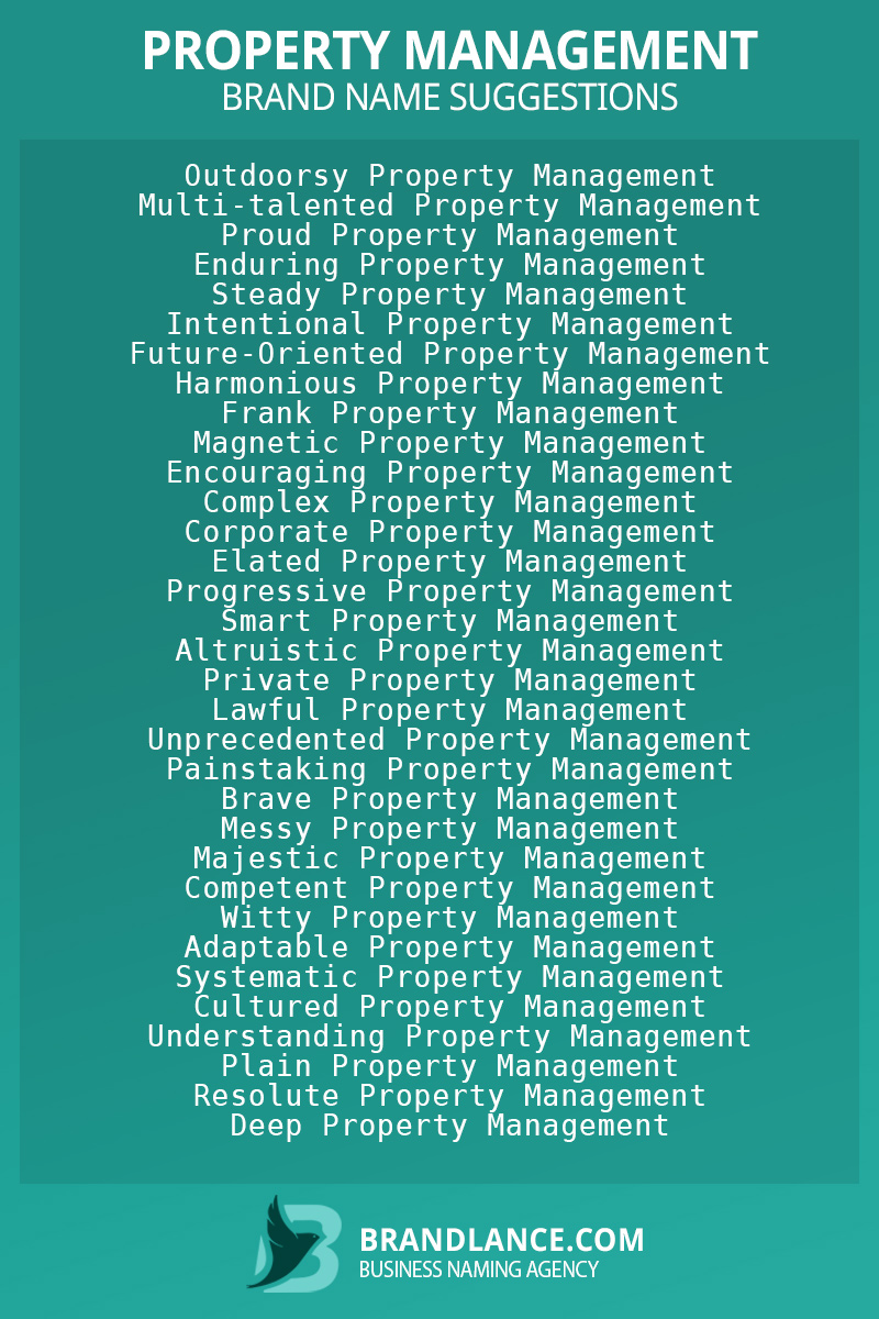 List of brand name ideas for newProperty managementcompanies