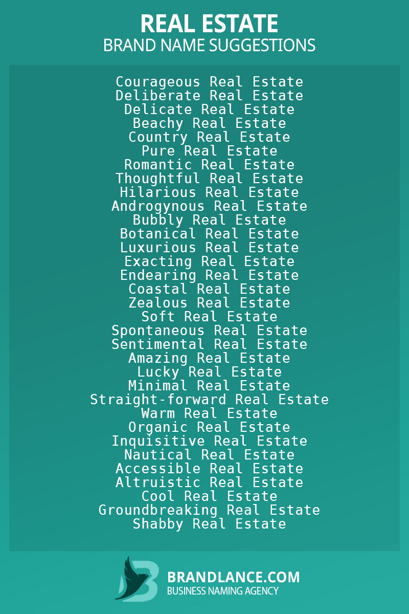 List Of Real Estate Brand Names 