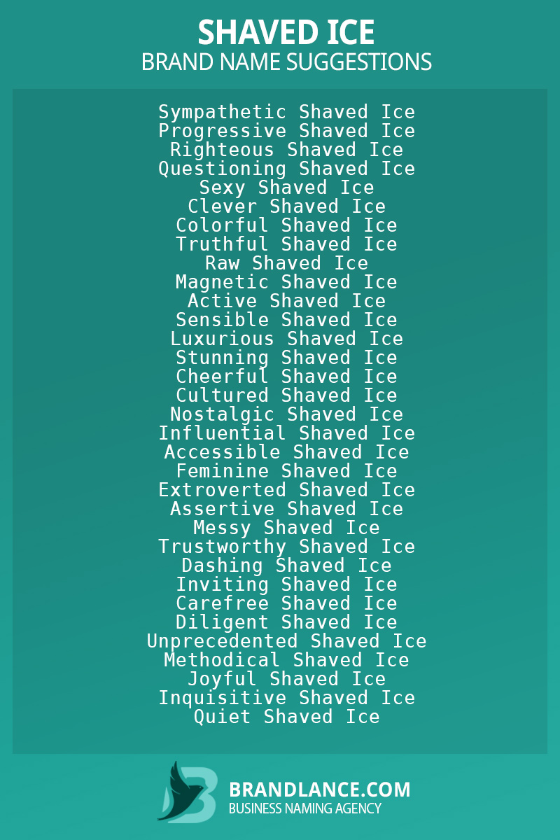 List of brand name ideas for newShaved icecompanies