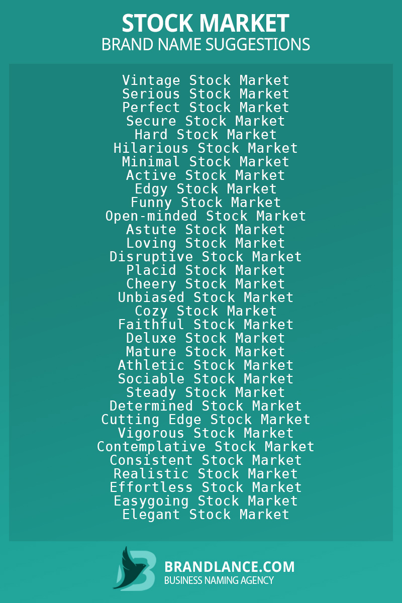 List of brand name ideas for newStock marketcompanies