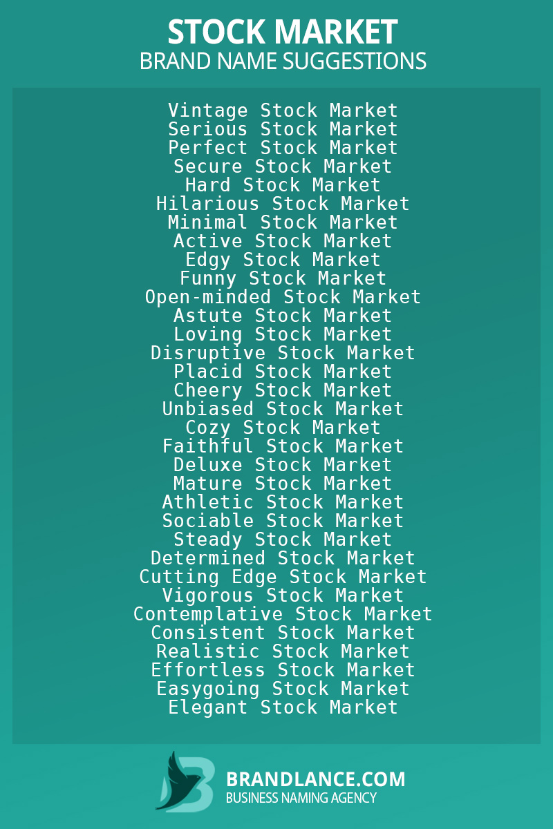 860 Stock Market Business Name Ideas List Generator