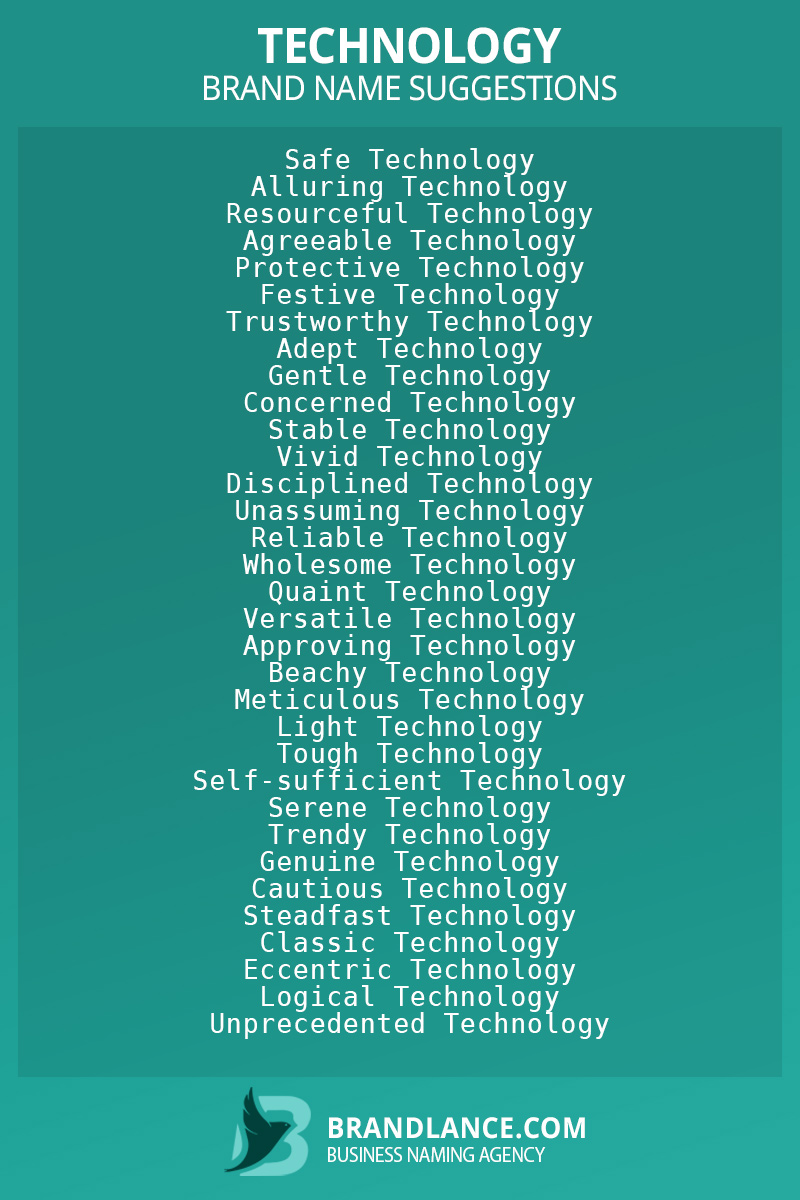 List Of Technology Brand Names 