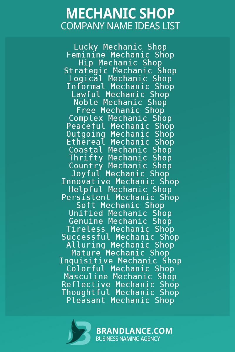 858+ Best Mechanic Shop Name Ideas List Generator (2024)