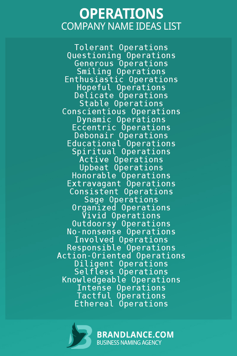 Different Names For Operations Manager