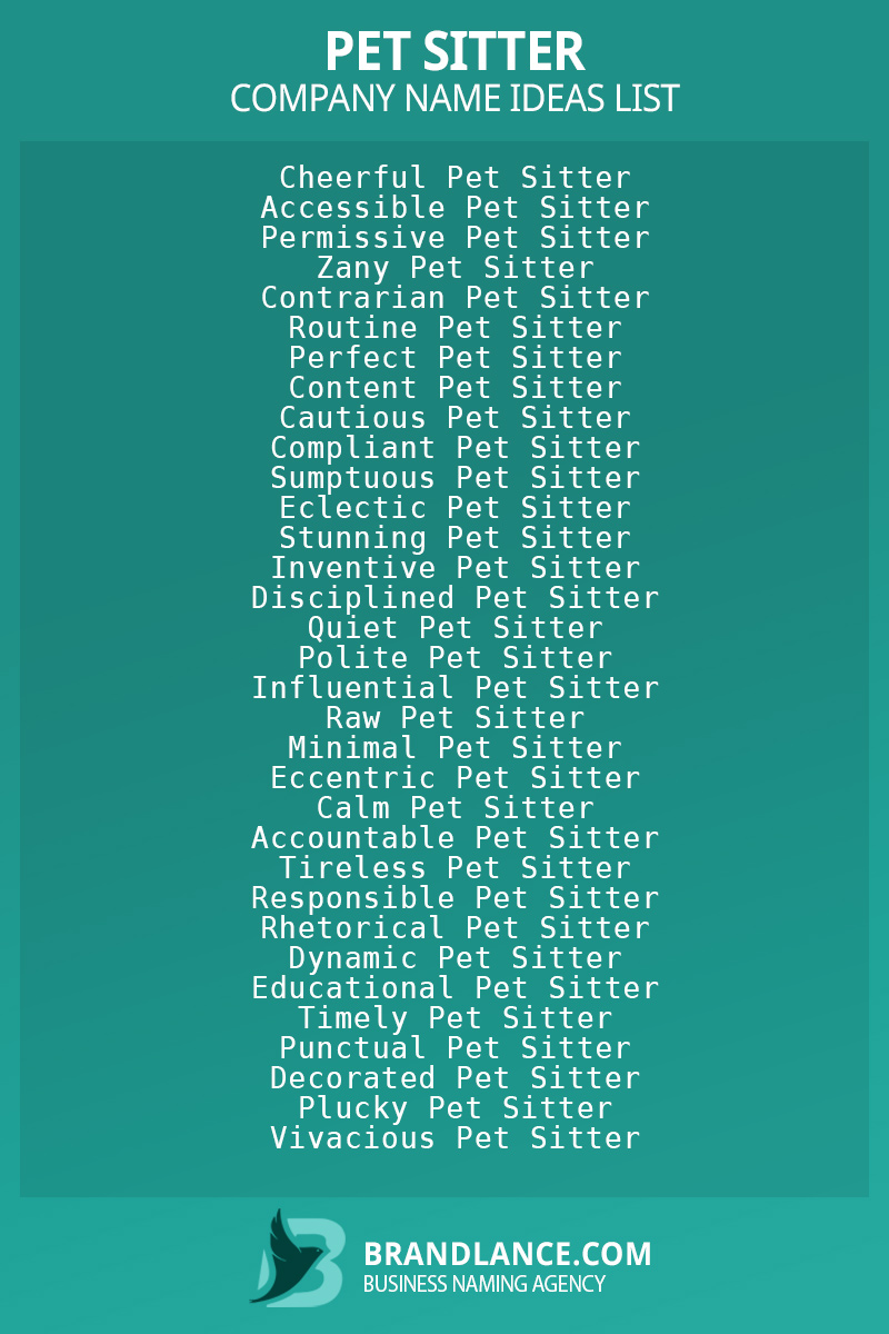 Pet sitter business naming suggestions from Brandlance naming experts