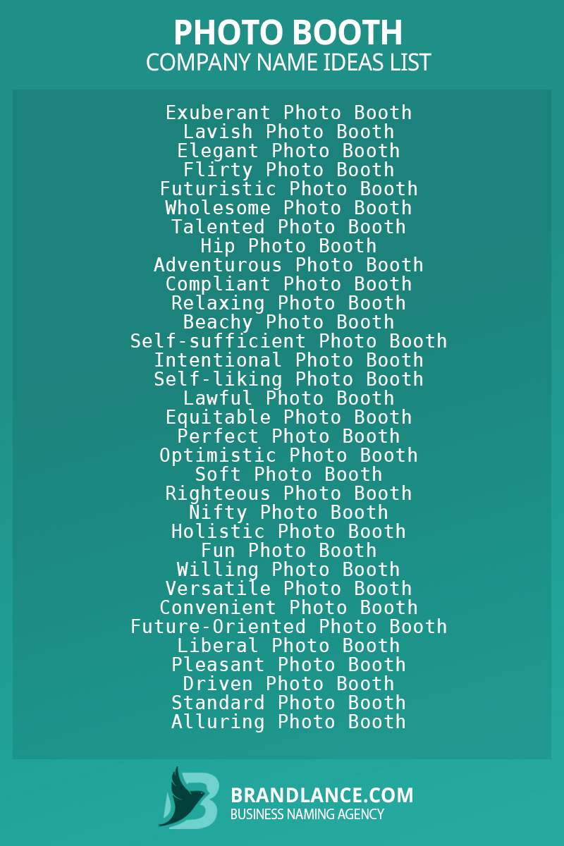 Photo booth business naming suggestions from Brandlance naming experts