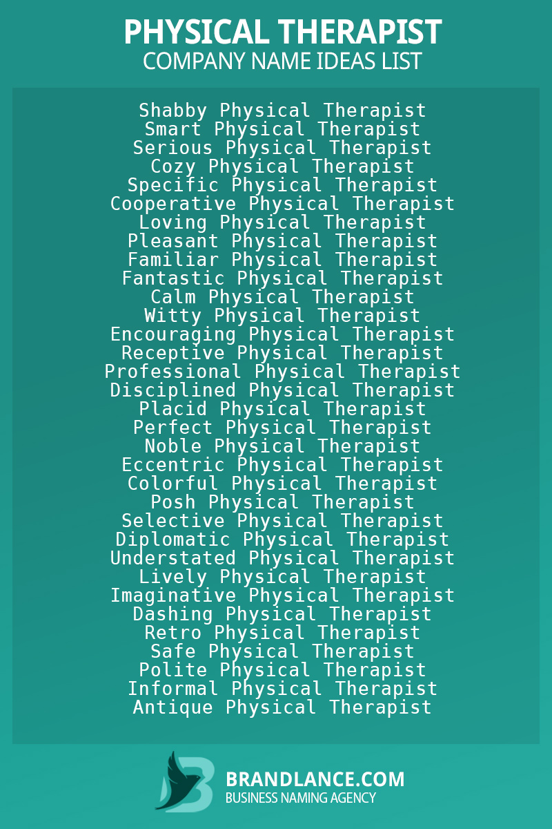 Physical therapist business naming suggestions from Brandlance naming experts