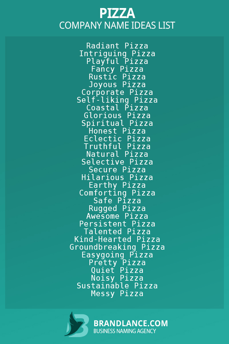 Pizza business naming suggestions from Brandlance naming experts