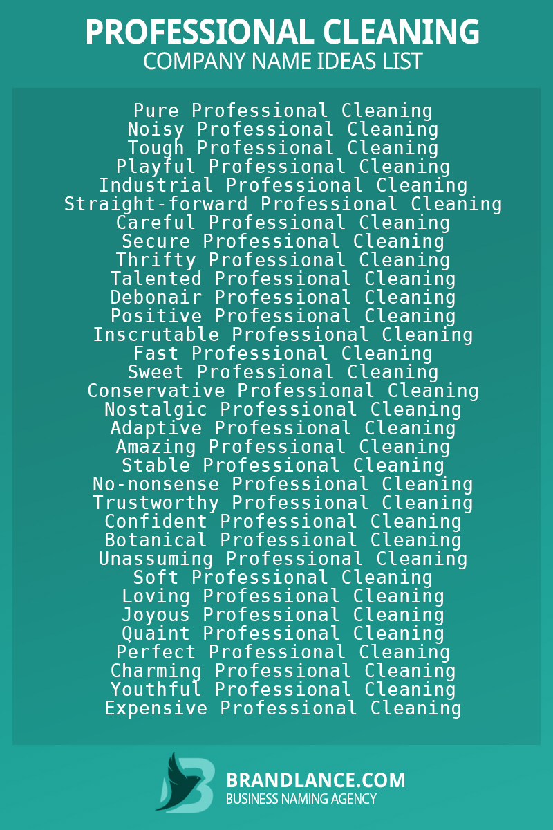 Professional Cleaning Business Name Suggestions 