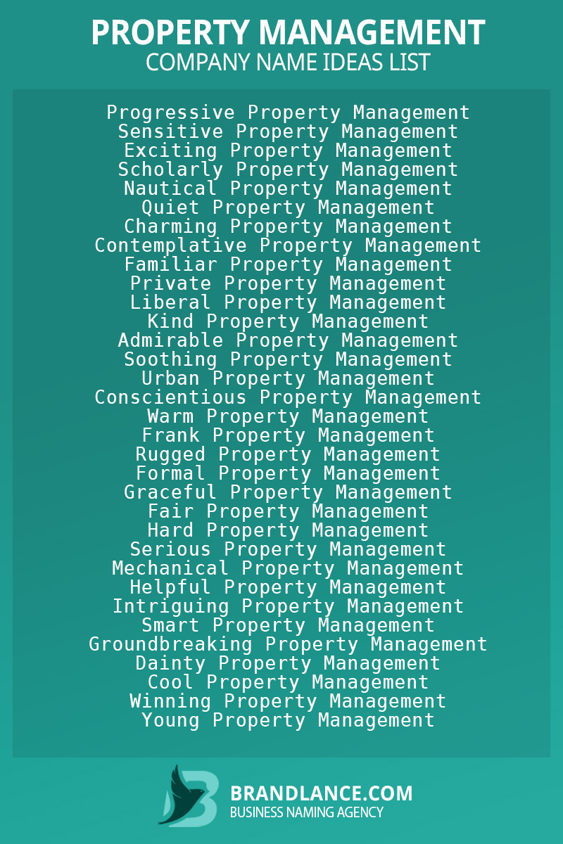 Property management business naming suggestions from Brandlance naming experts