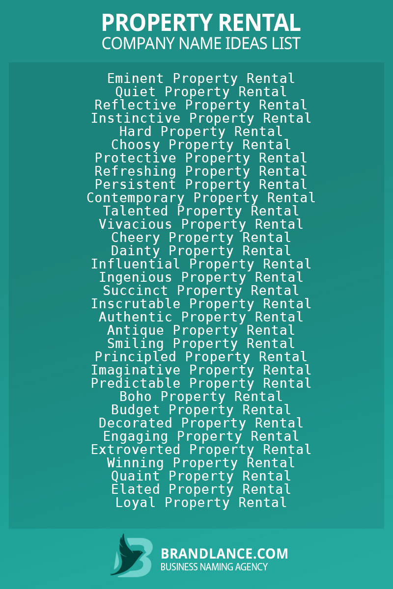 Property rental business naming suggestions from Brandlance naming experts