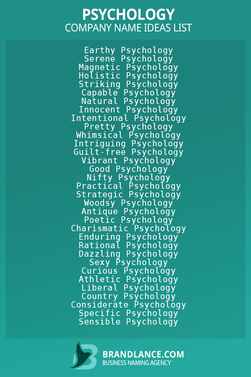 Psychology business naming suggestions from Brandlance naming experts