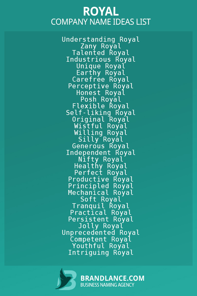Royal business naming suggestions from Brandlance naming experts