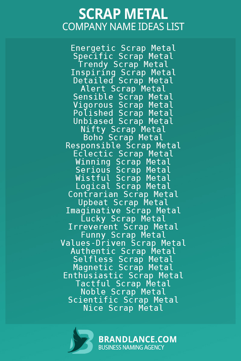 Scrap metal business naming suggestions from Brandlance naming experts