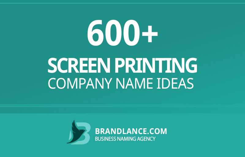 Screen printing company name ideas for your new business venture
