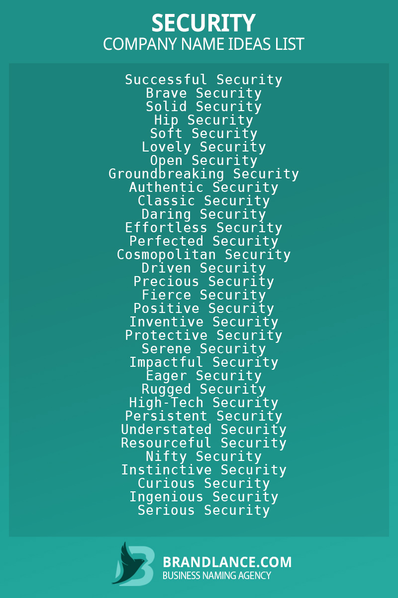 Security business naming suggestions from Brandlance naming experts