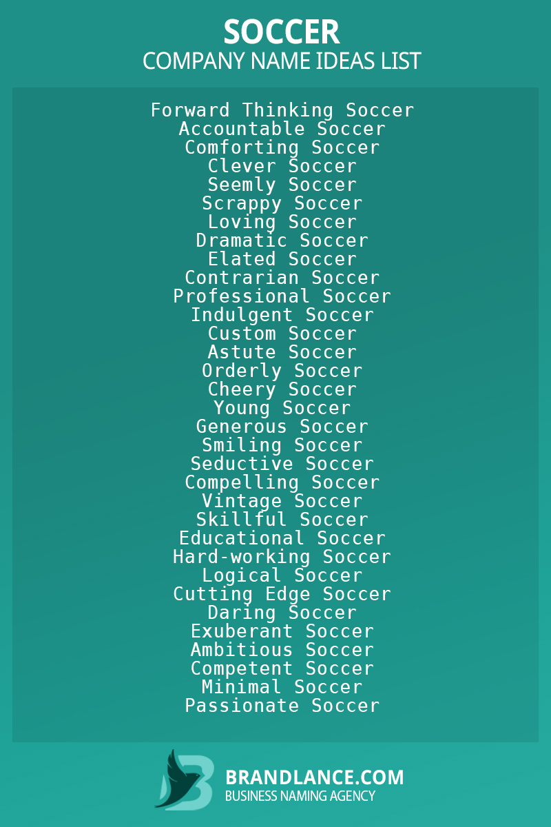 Soccer business naming suggestions from Brandlance naming experts