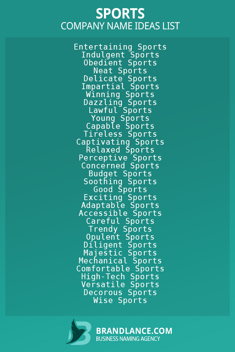 Sports business naming suggestions from Brandlance naming experts