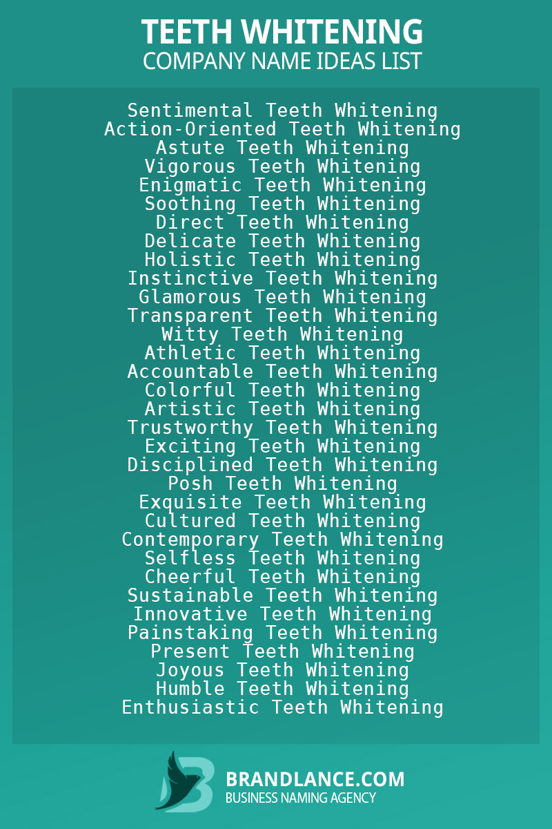 Teeth whitening business naming suggestions from Brandlance naming experts