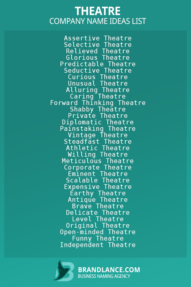 Theatre business naming suggestions from Brandlance naming experts