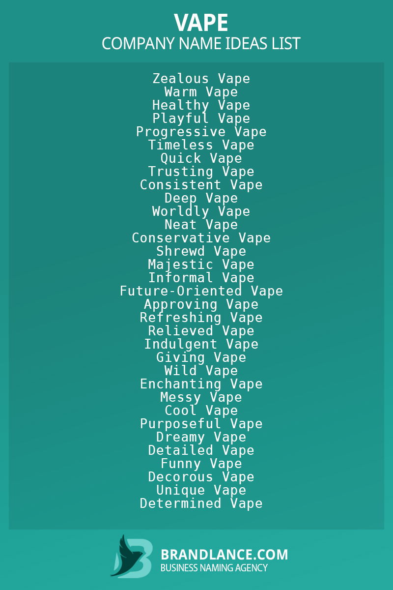Vape business naming suggestions from Brandlance naming experts