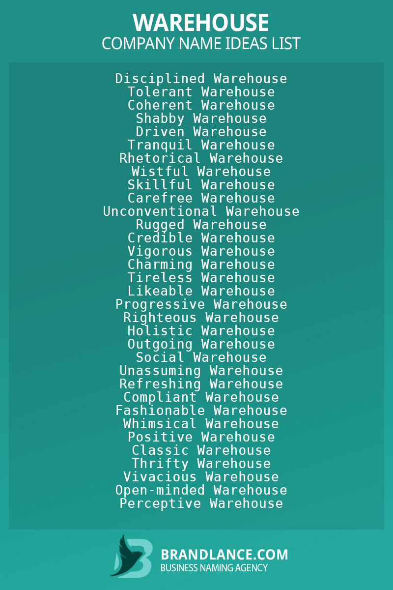 Warehouse business naming suggestions from Brandlance naming experts