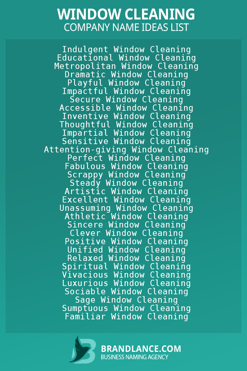 Window cleaning business naming suggestions from Brandlance naming experts