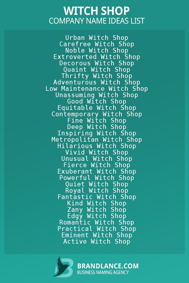 Witch shop business naming suggestions from Brandlance naming experts
